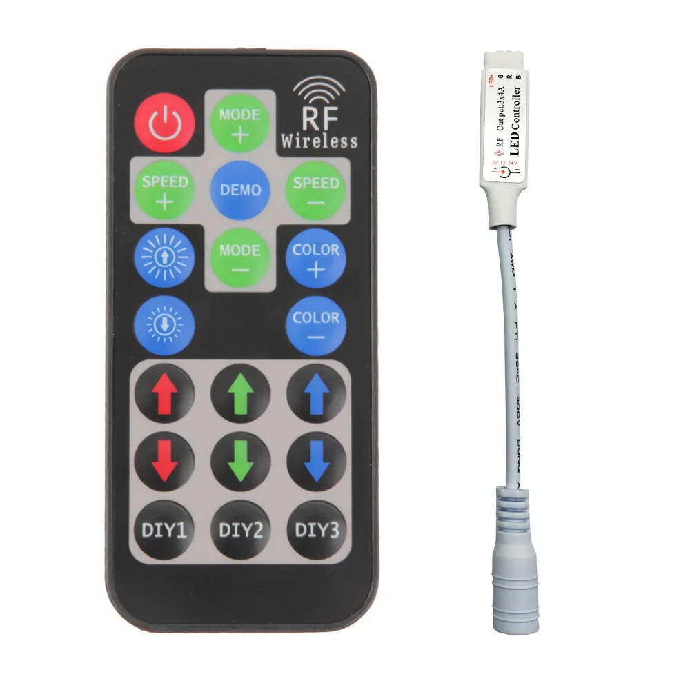 Беспроводной светодиодный контроллер с 19 клавишами радиочастотный мини диммер