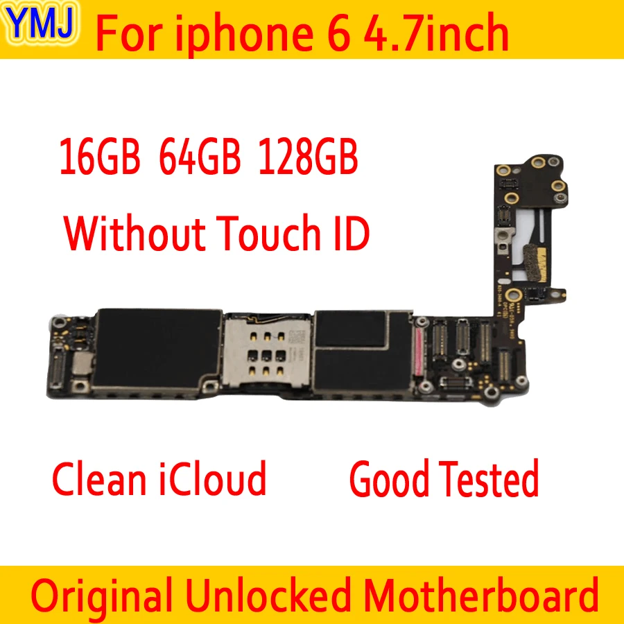 100% оригинальная разблокированная материнская плата для iphone 6 4 7 "с/без Touch ID