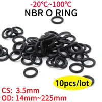 10pcs nbr o ring seal gasket thickness cs 3 5mm od 14225mm nitrile butadiene rubber spacer oil resistance washer round shape