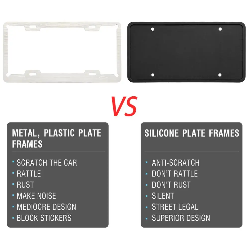 Силиконовая рамка номерного знака автомобиля с защитой от ржавчины. Погремушка