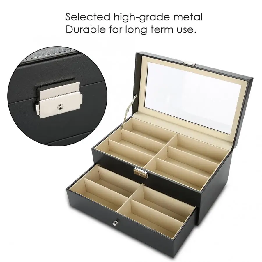 Двухслойные 12 слотов очки солнцезащитные органайзер портативные качественные