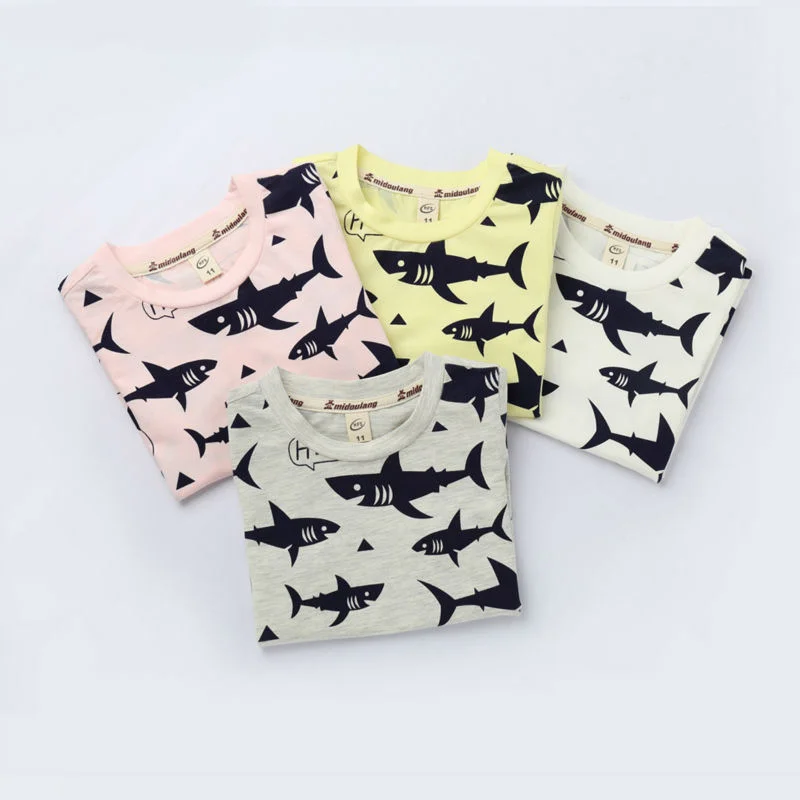 

2021 Children's summer casual versatile cartoon printed baby T-shirt boys and girls short sleeve T-shirt 1032 02