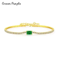 green purple real 925 sterling silver bracelets luxury sparkling zirconia bracelet for women 18k gold wedding engagement jewelry