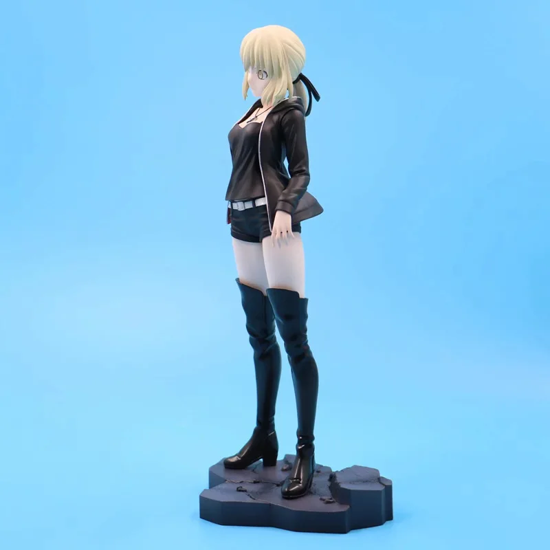 24 см судьба/большой заказ Аниме саблей фигурка аквариум подвеска черная одежда