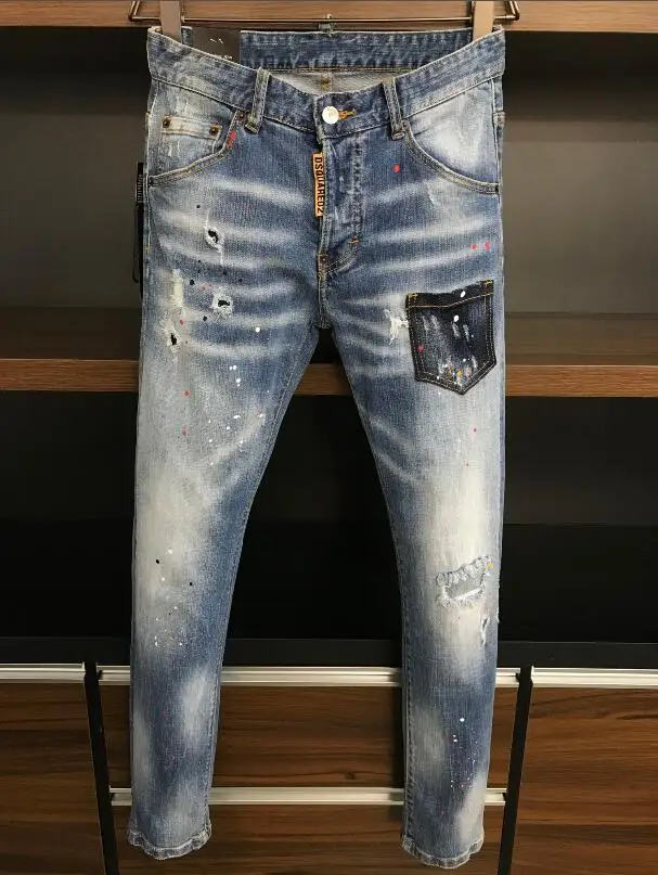 

Original 2021 New Design DSQUARED2 Denim Jeans Holes Biker Jeans Male Jeans COOLGUY D2 Jeans DSQ2 Men's Pants 9508 clothes