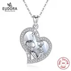 Элегантное ожерелье Eudora из стерлингового серебра 925 пробы в форме сердца мать и ребенок перламутр Звездное серебро ювелирные изделия с тонкой шкатулкой для ювелирных изделий D16