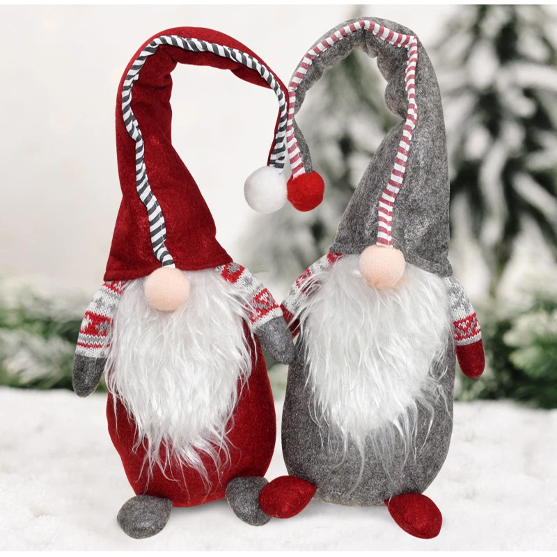 

Hot Christmas Plush Handmade Santa Cloth Doll Xmas Figurines Toy Birthday Present Kids Gifts Home Christmas Tree New Year 2021