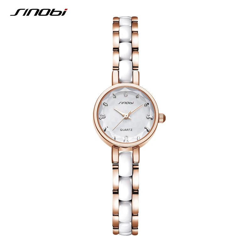 Enlarge SINOBI Ladies Clock Luxury Rose Golden Women Watches Fashion Diamond Female Quartz Wristwatches Relogio Feminino Wristwatches