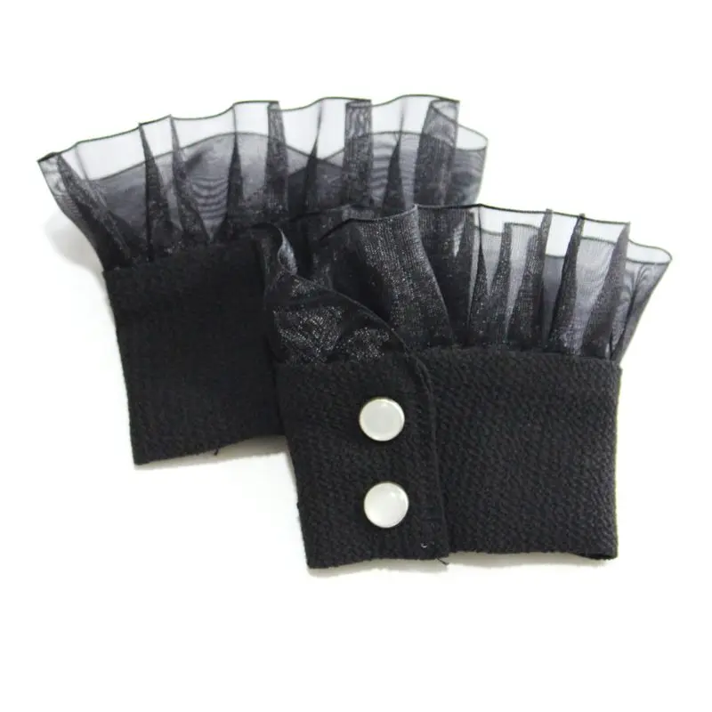 Женский винтажный вязаный эластичный свитер с оборками и съемными манжетами |