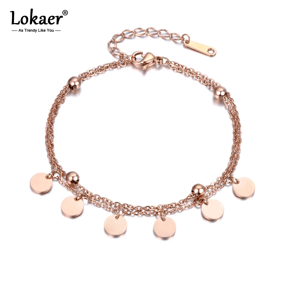 Браслет Lokaer из нержавеющей стали с шармами в богемном стиле милый двухслойный