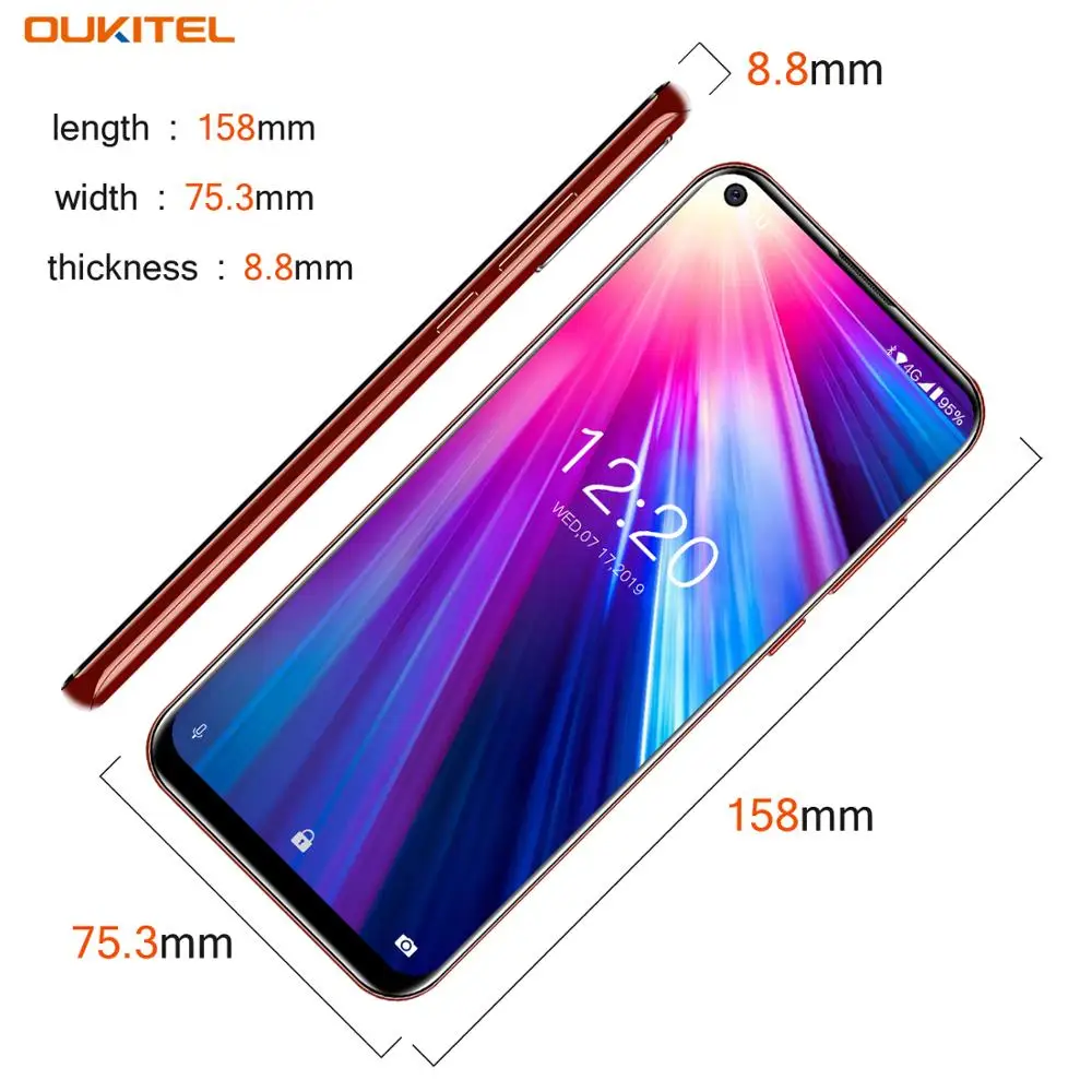 Смартфон OUKITEL C17 6,35 ''с тройной камерой MT6763, четыре ядра, Android 9,0, 3 ГБ, 16 ГБ, распознавание лица, отпечаток пальца, 4G, мобильный телефон, 3900 мА/ч