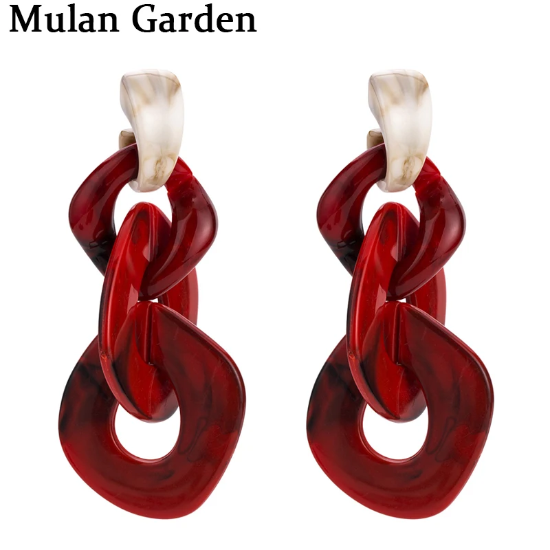 Большие винтажные женские акриловые серьги M &amp G с тремя кругами и зеленой