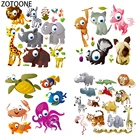 Термонаклейки ZOTOONE для одежды, цветные, животное с большими глазами