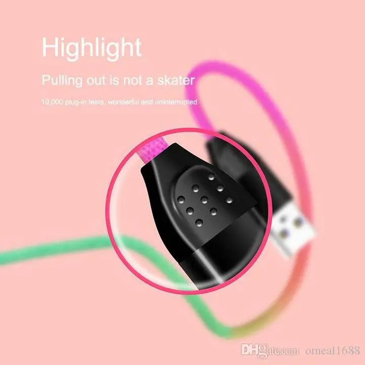 Красочные кабеля длинной 1m/3ft USB кабель для быстрой зарядки 2A высокое качество