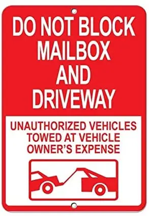 

Металлический знак BIN SHANG с надписью «Do Not Block», почтовый ящик и подъездная дорожка, несанкционированные транспортные средства, буксируемый а...