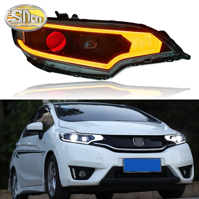 Автомобильный Стайлинг светодиодный головсветильник в сборе для Honda Fit Jazz GK5 Sport