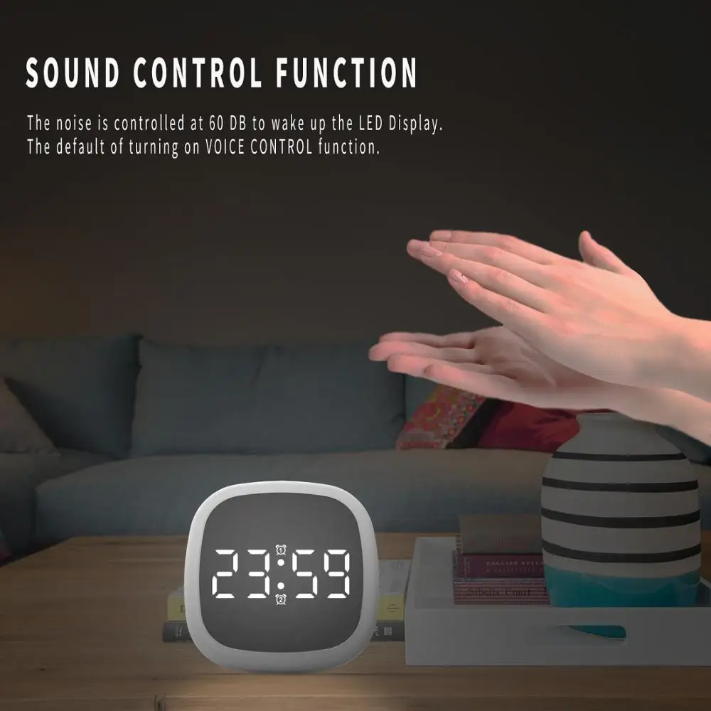 Портативный цифровой будильник с голосовым управлением режим повтора и