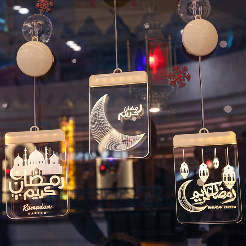 

ИД Мубарак Рамадан Фонари огни 3D Ислам мусульманских светодиодный ночной Светильник для вечерние висячий фонарь атмосфера Фонари огни