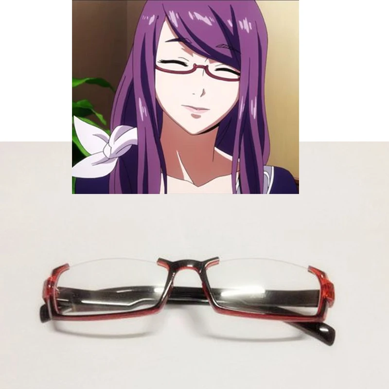 

Tokyo Ghoul Nishio Nishiki Anime Costume Glasses Cosplay Prop Kamishiro Rize Women red Eyewear accessories