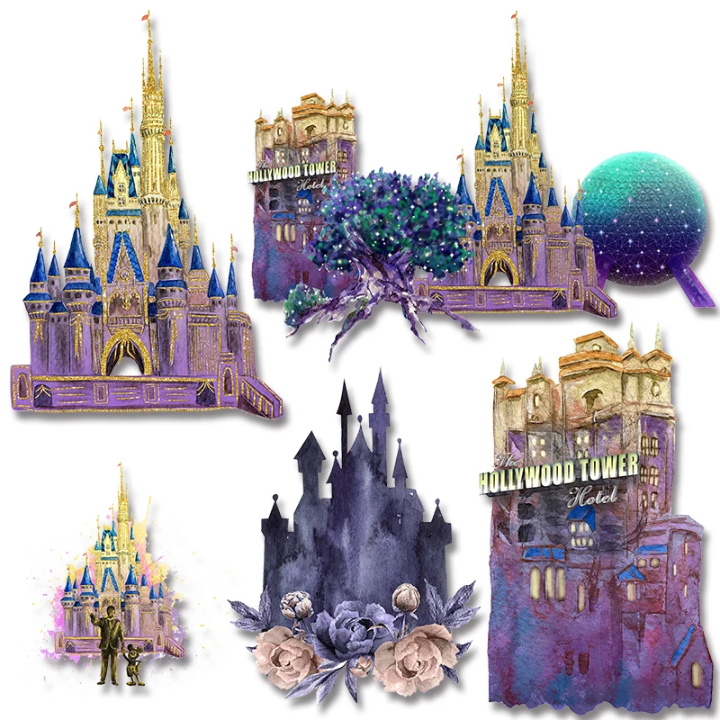 Аппликация из винила с изображением замка и Микки-Мауса | Дом сад