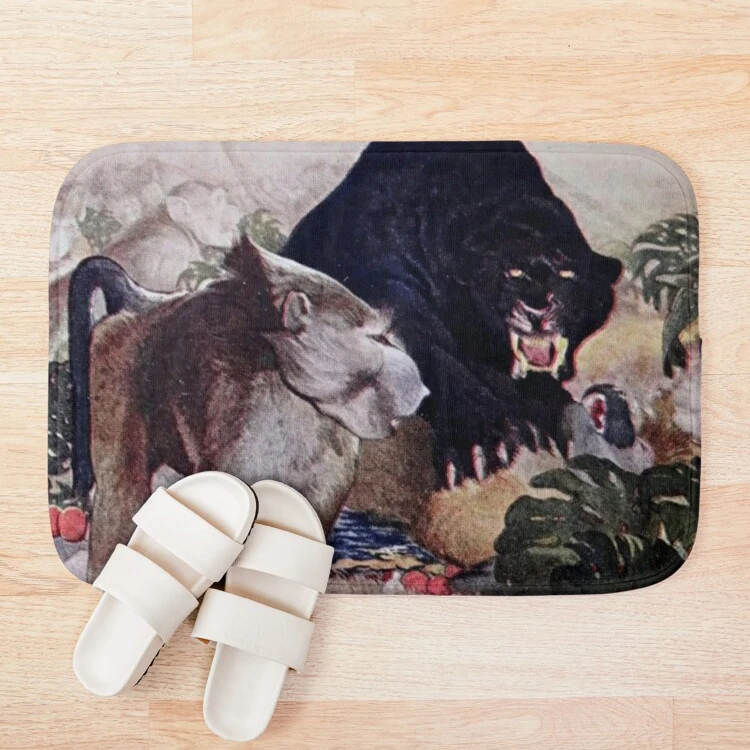 Коврик для ванной The Monkey Fight из Индии нескользящий Мягкий моющийся коврик с 3d