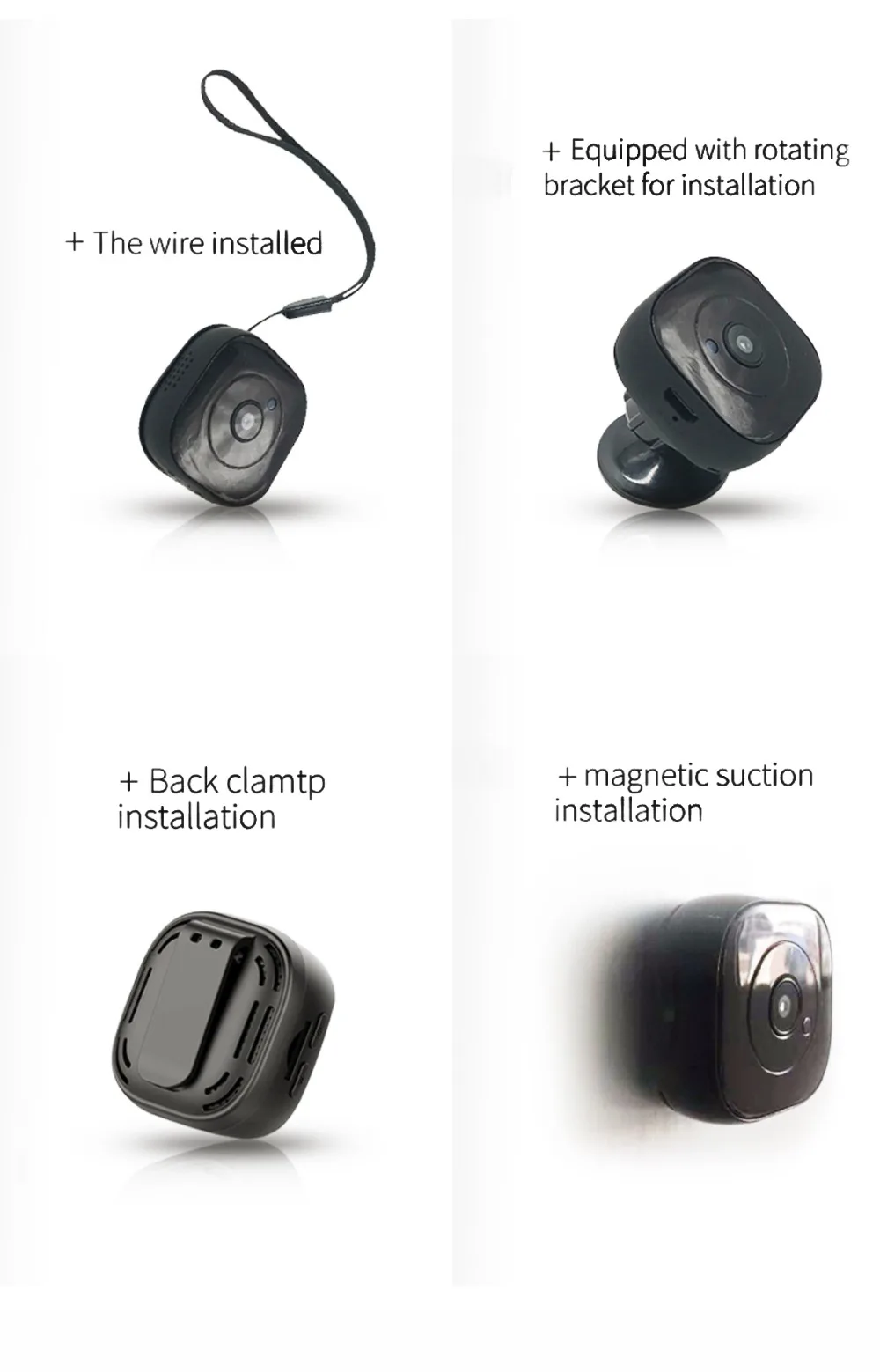 Беспроводная мини-камера с Wi-Fi HD 1080 P, умная ip-камера с функцией ночного видения и функцией обнаружения движения, поддержка приложения, дистанционное управление монитором, скрытая карта TF 64G