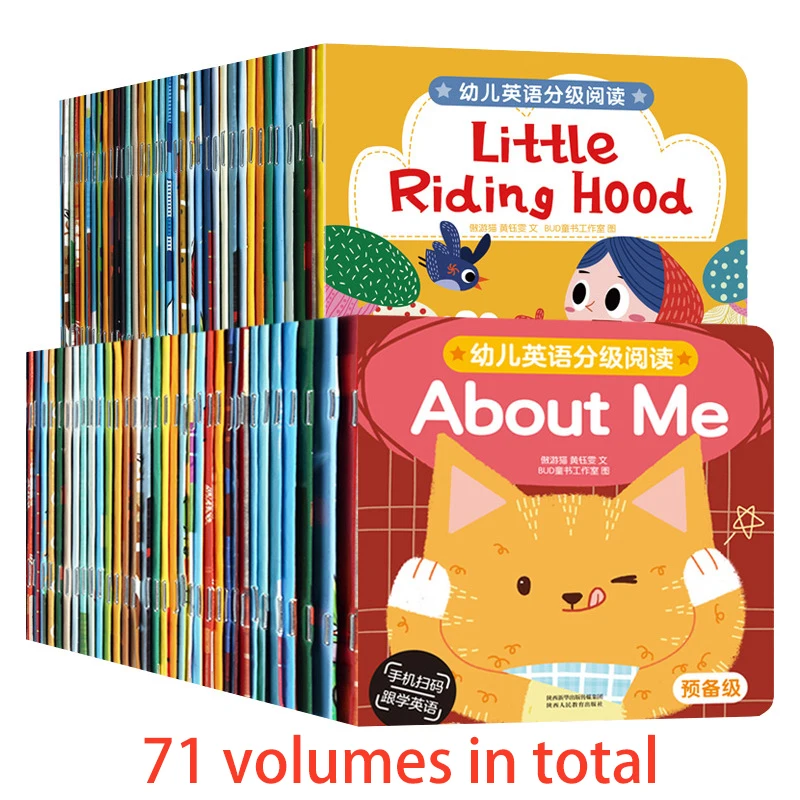 71Books/Set Graded English Reading For Toddlers Light For Reading Books At Night English Picture Books Books In English For Kids
