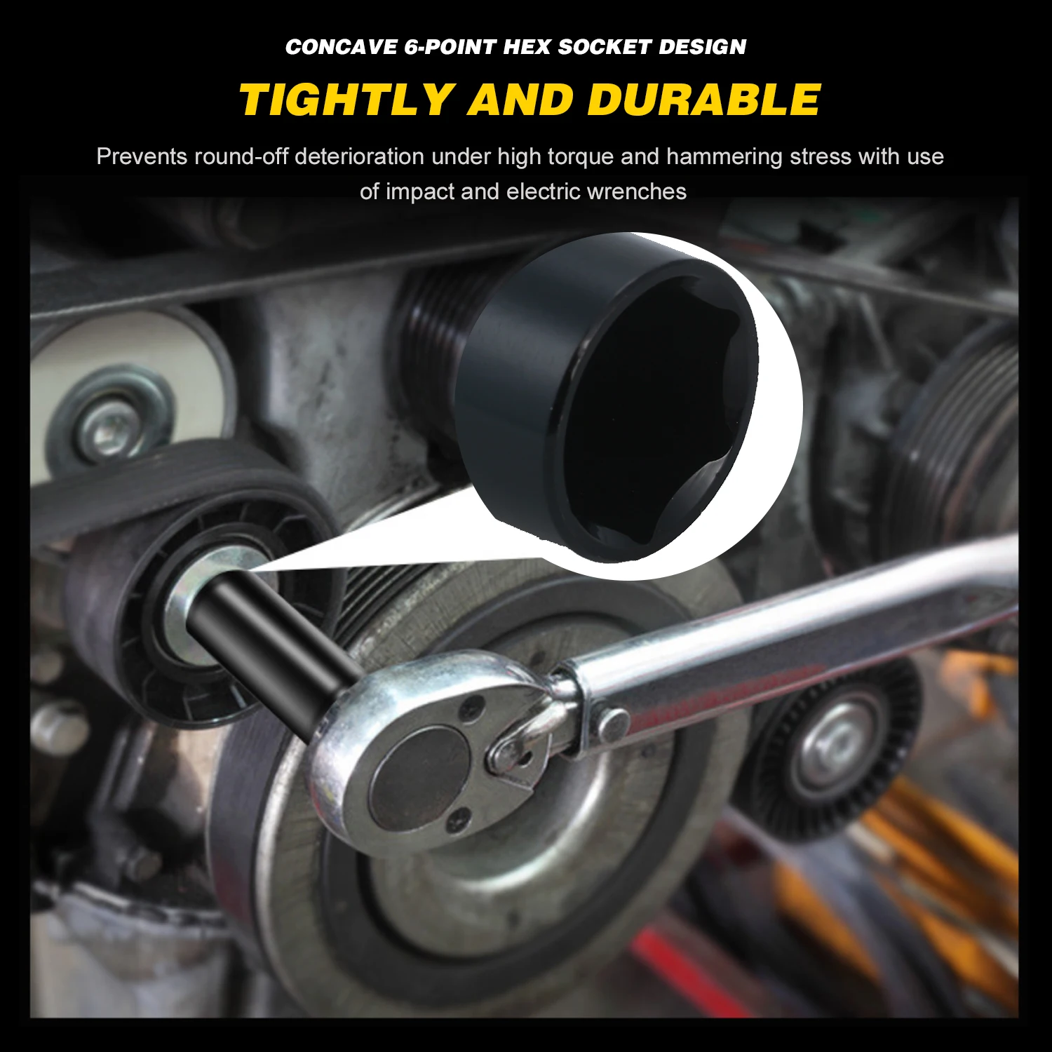 Набор ударных шестигранных гнезд с 1/2-дюймовым приводом 20 шт. глубокие гнезда