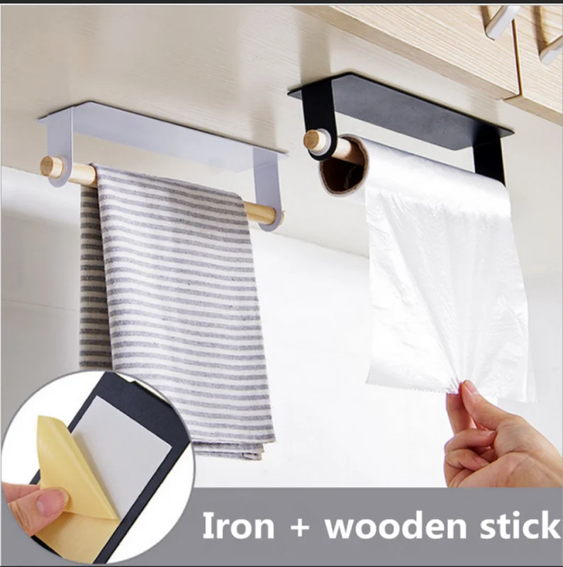 Металлический настенный держатель Деревянная Полка для полотенец органайзер