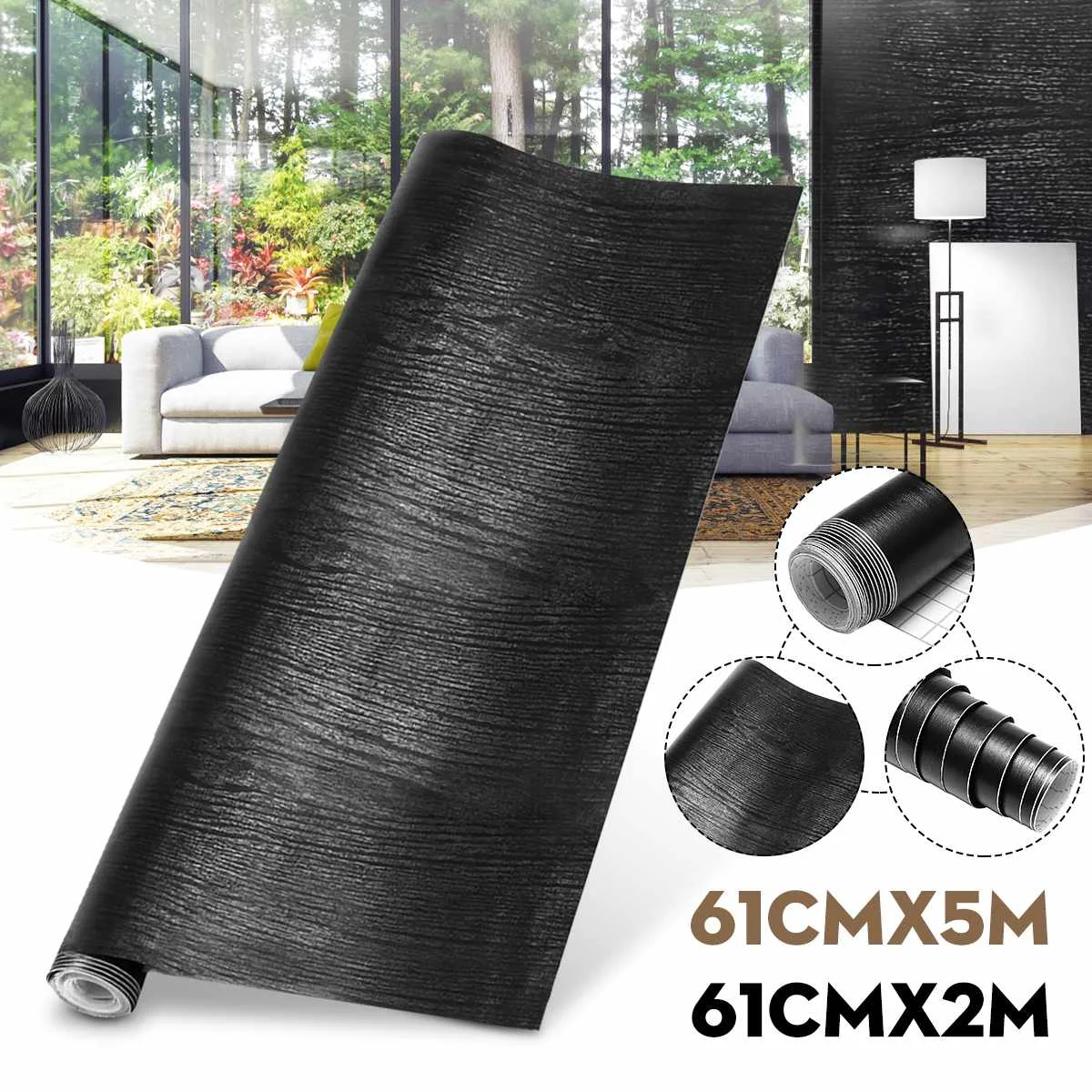 

2M/5M Wood Grain Wallpaper Wall Stickers Films Refurbished Wardrobe Kitchen Clothes Cupboard Door Desktop Furniture Home Decor
