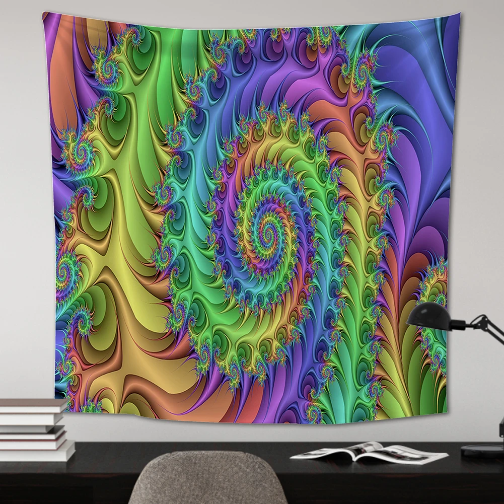 

Настенный Гобелен на спирали с рисунком искусства, подвесное одеяло, стильная скатерть, украшения для улицы, пикника