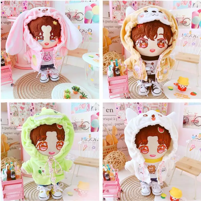 

Kawaii 20 см Кукла Плюшевая Одежда Набор Kpop звезда Кукла Малыш Skzoo одежда Кролик Медведь Корова Кролик костюм хлопковая Кукла одежда милый комби...
