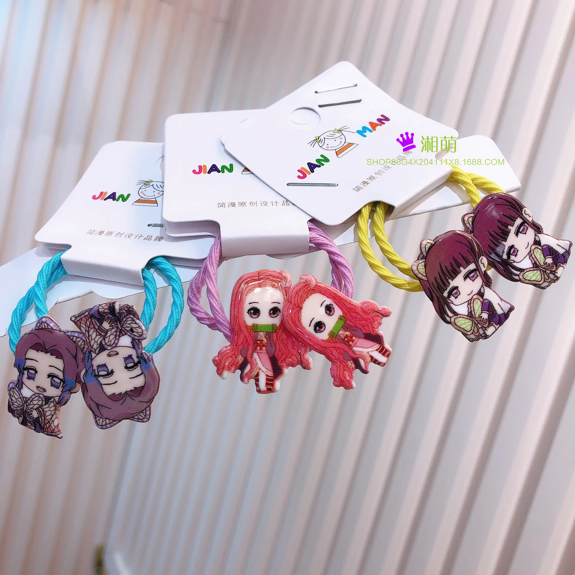 

2021 Cute Anime Cartoon Rubber Band Acrylic Girl Rubber Band Cosplay Demon Slayer Blade Rubber Band Lovely Headband
