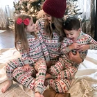 Рождественские пижамы для всей семьи, комплект Мама и я, Одинаковая одежда для женщин, мужчин и детей, Рождественский пижамный комплект с принтом, домашняя одежда, брючный костюм, вечерние пижамы