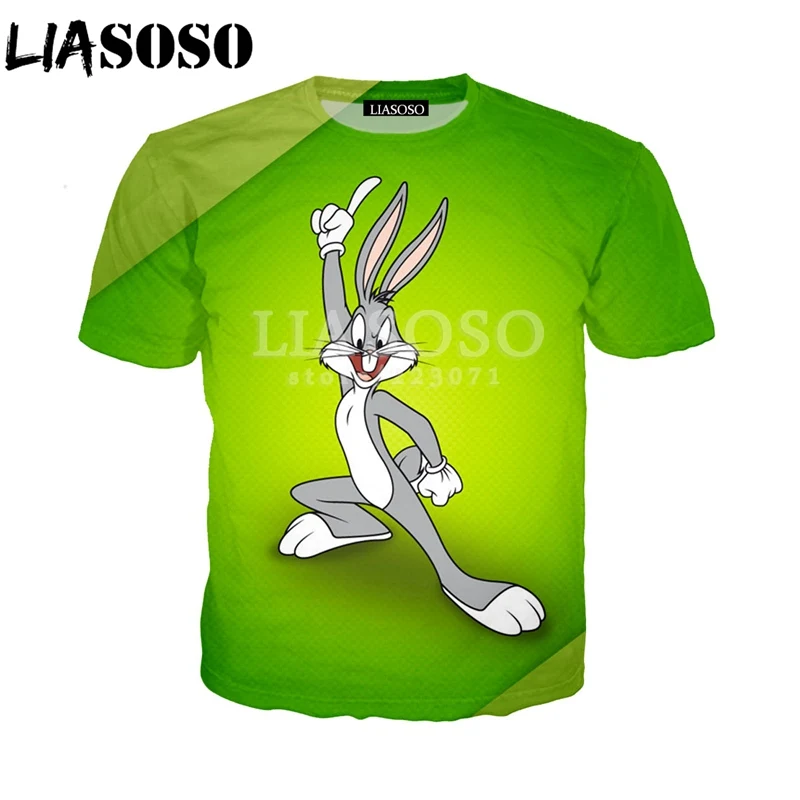 Футболка унисекс с коротким рукавом Модный свитшот 3D принтом аниме Багз Банни