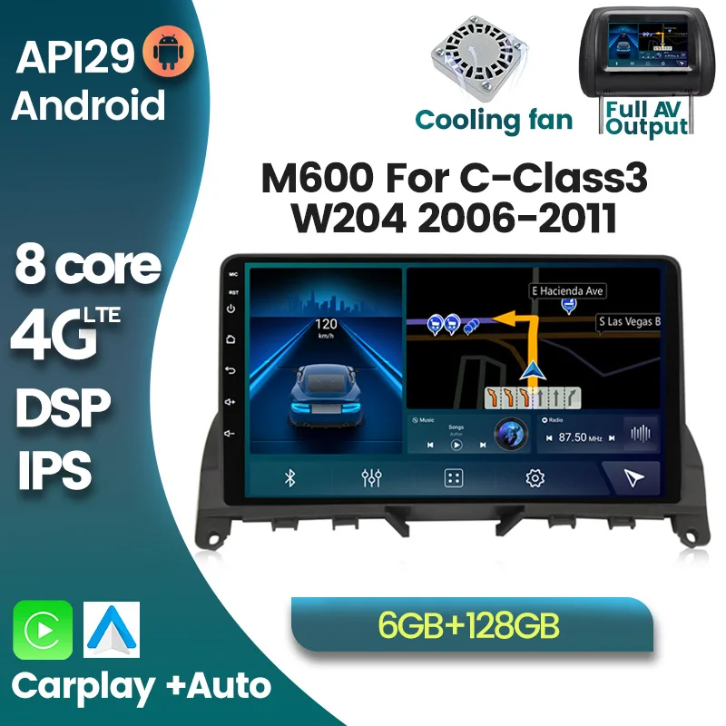 

HD 1280X720 DSP RDS Android 10 Car Multimedia Radio Player For Benz C-Class 3 W204 2006-2011 GPS Navigation Auto Radio dvd 2din