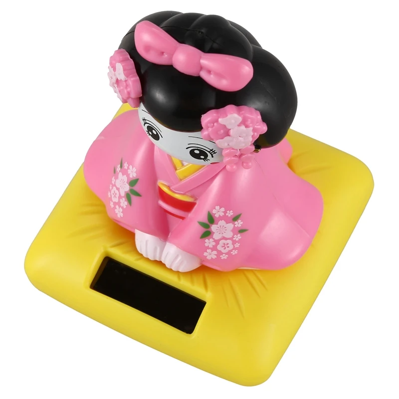 Игрушечная фигурка на солнечной батарее японское кимоно Майко Гейша-розовый |