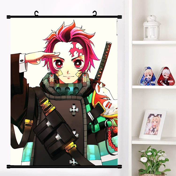 I Аниме демон убийца: Kimetsu no Yaiba Uzui Tengen Rengoku Shinjurou Obanai настенный свиток плакат Настенные подвесные плакаты домашний декор - Цвет: I