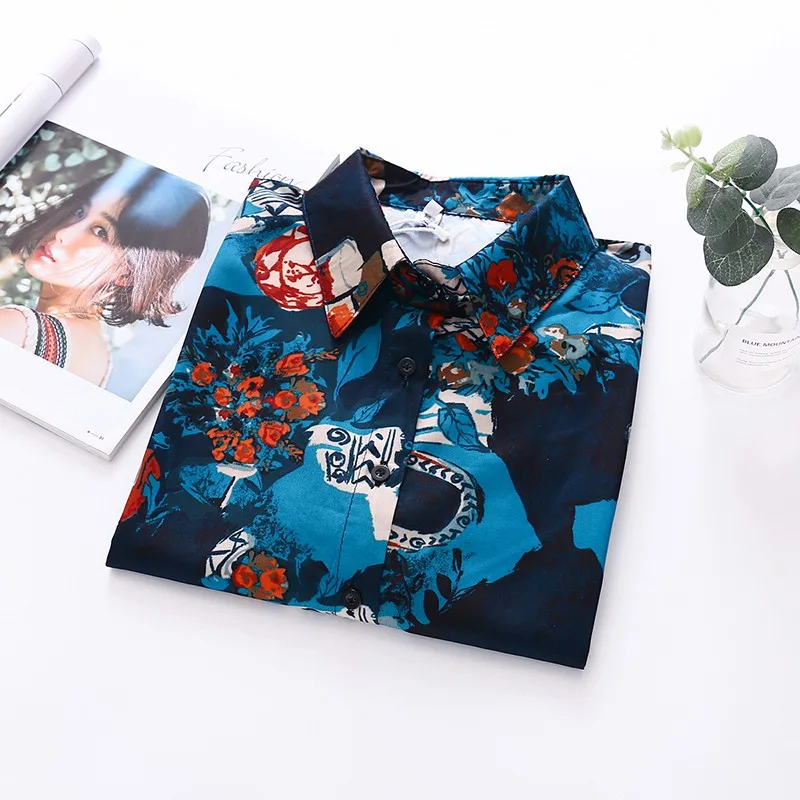 

Fashion Vintage Shirt Personality Printing Loose Fashion Temperament Long Sleeve Blouse 2020