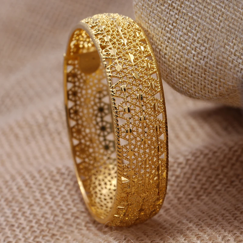 24K ширина женские винтажные браслеты Античное золото Длинный браслет и ювелирные