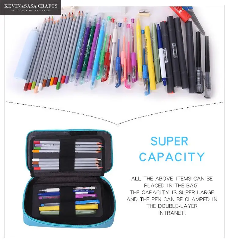 Супер чехол для карандашей Kawaii Большой Вместительный из искусственной кожи