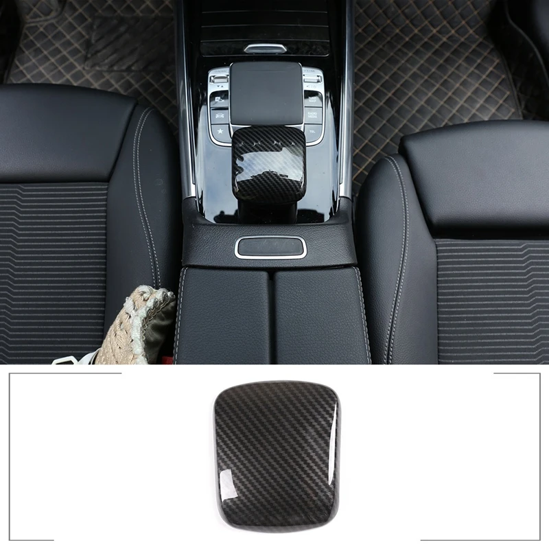 

Car ABS Carbon Fiber Speed Gear Shift Knob Cover Cap Sticker Trim for Mercedes Benz GLA Class H247 2020-2021