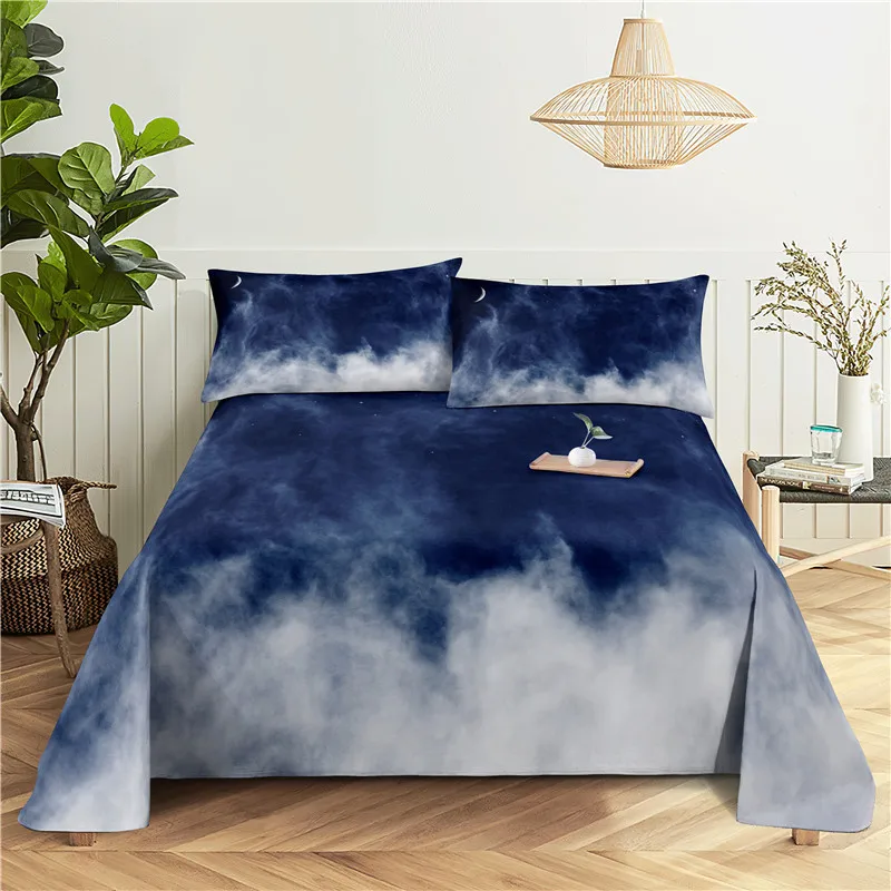 

Dark World 0.9/1.2/1.5/1.8/2.0m Digital Printing Polyester Bed Flat Sheet With Pillowcase Print Bedding Set