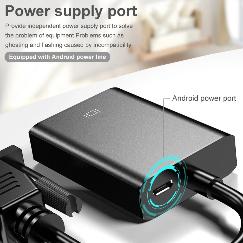 Full HD 1080P VGA к HDMI-совместимый преобразователь адаптер с аудиовыходом для ПК