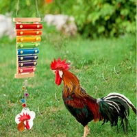 3 pcsset chicken toys xylophone with 8 rows metal keys mirror vegetable hanging feeder for hens lxaf