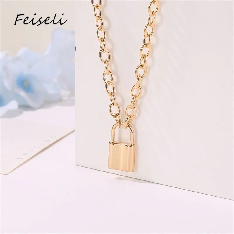 Feiseli креативная Серебряная Золотая Короткая подвеска &quotзамок&quot для женщин
