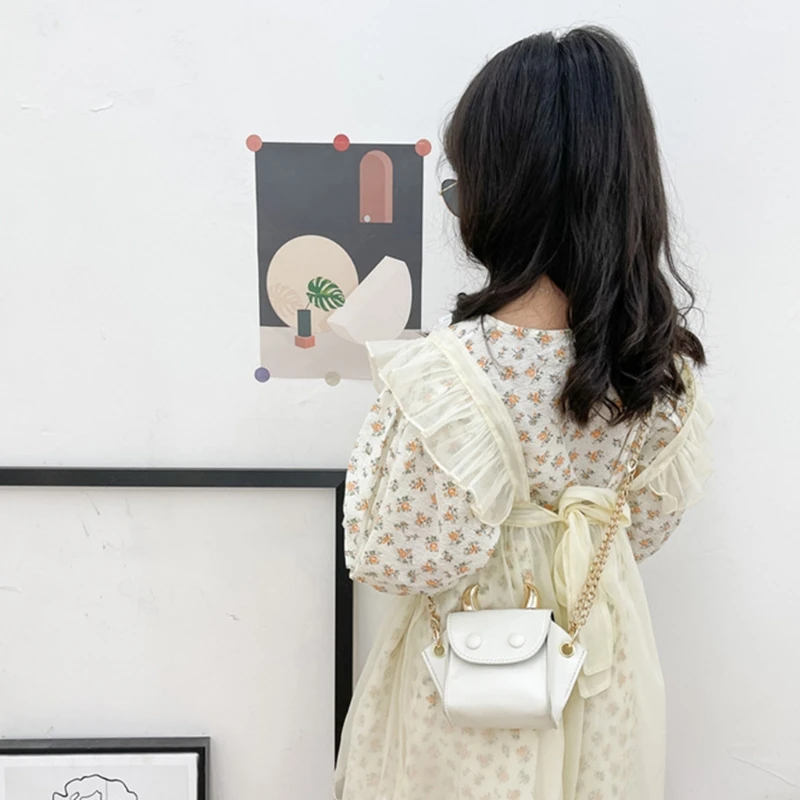 

Kids Girls Lovely PU Leather Cartoon Shoulder Bag Phone Pouch Chain Bags Crossbody Messenger Purse