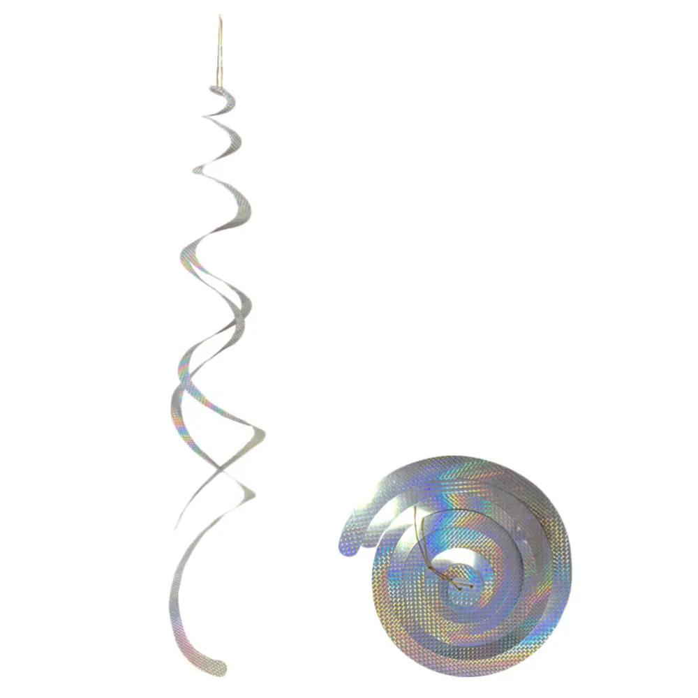

2Pcs Orchard Garden Repellent Artifact Wind Twisting Reflective Expeller Silver