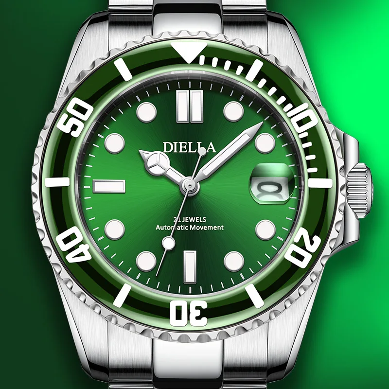 

Fashion Hetian Jade Watch Men's Mechanical Automatic Green Water Ghost Calendar Luminous Watches Sapphire Stainless Steel Clock