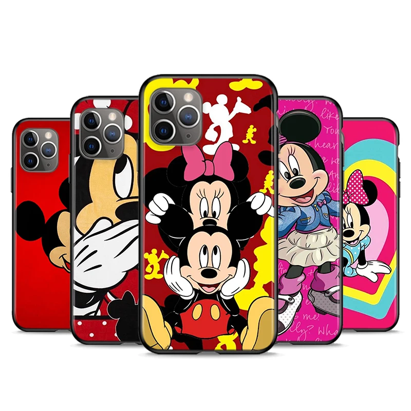

Red Mickey mouse Soft TPU For Apple iPhone 13 12 11 SE XS XR X 7 8 6 5 S mini Plus Pro MAX 2020 Black Phone Case